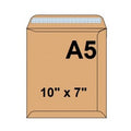 Brown Envelopes C5 / A5 - 10" x 7" - 90 gsm (Peel & Seal)