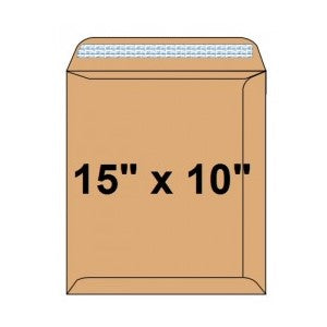 Brown Envelopes 15" x 10" - 90 gsm (Peel & Seal)
