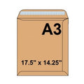 Brown Envelopes C3 / A3 - 17.5" x 14.25" - 120 gsm (Peel & Seal)