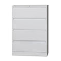 Metal Lateral Filing Cabinet - 4 Drawer - Grey