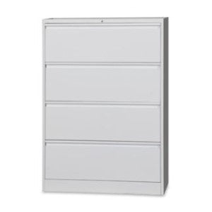 Metal Lateral Filing Cabinet - 4 Drawer - Grey