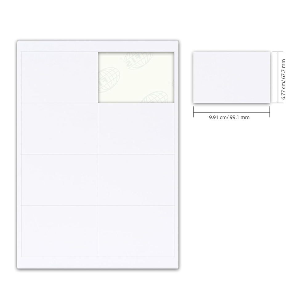 FIS Multi-Purpose White A4 Labels - 8 Labels Per Sheet - (800 Labels)