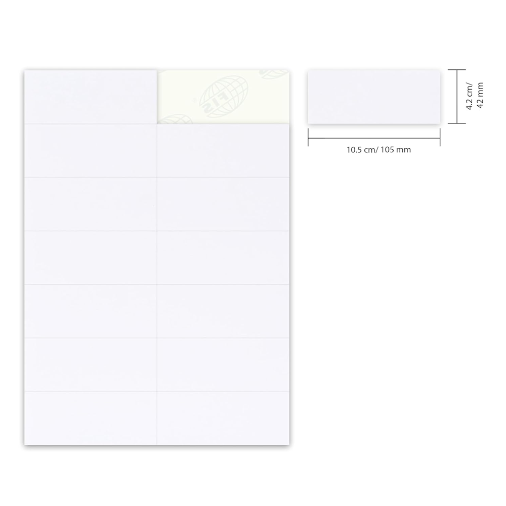 FIS Multi-Purpose White A4 Labels - 14 Labels Per Sheet - (1400 Labels)