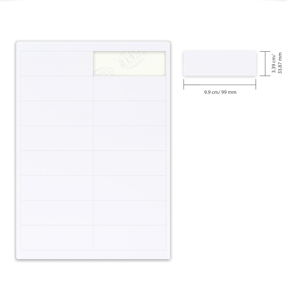 FIS Multi-Purpose White A4 Labels - 16 Labels Per Sheet - (1600 Labels)