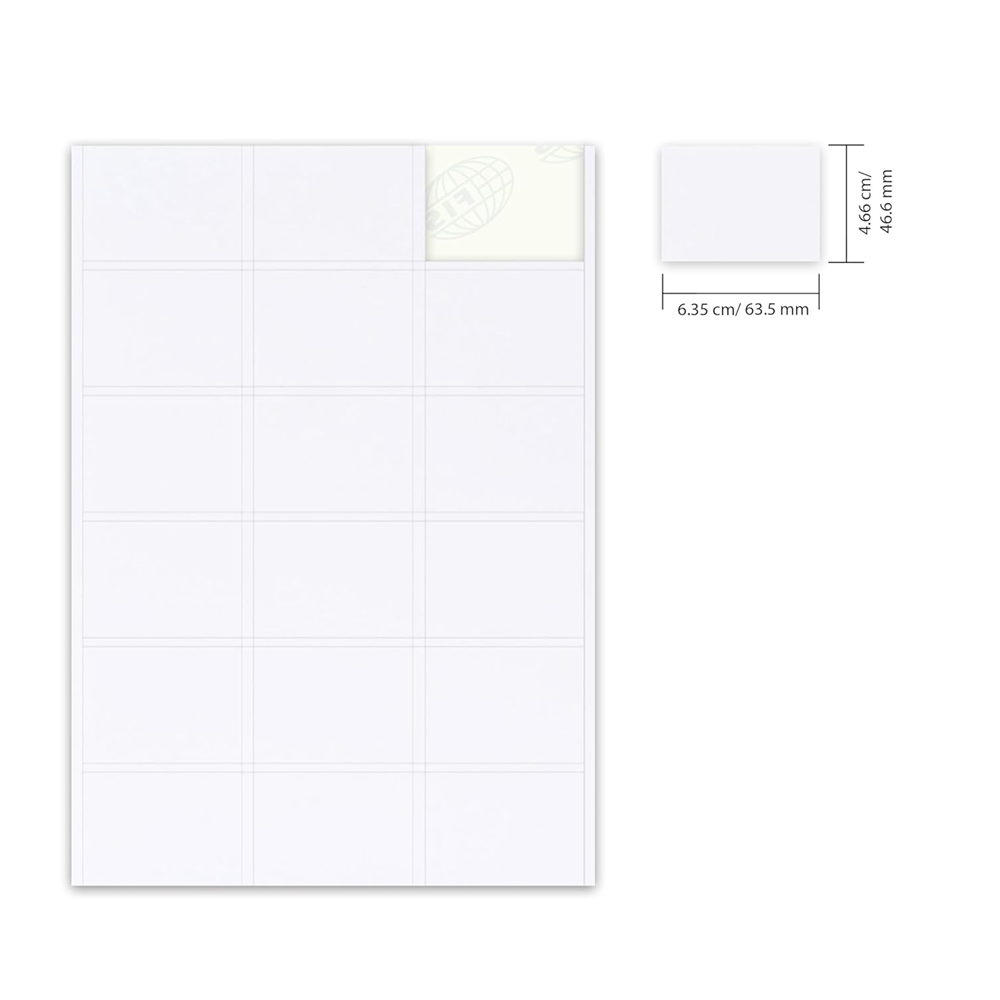 FIS Multi-Purpose White A4 Labels - 18 Labels Per Sheet - (1800 Labels)
