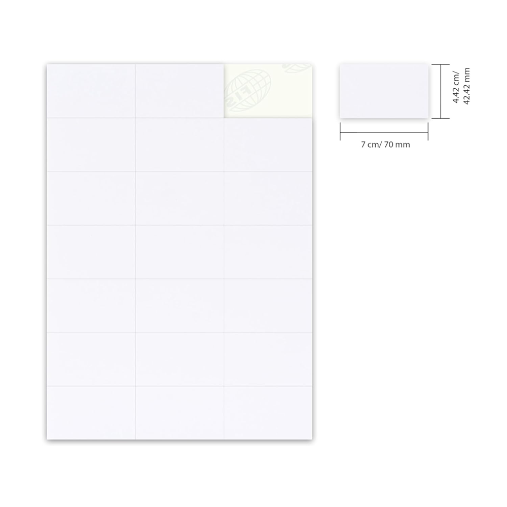 FIS Multi-Purpose White A4 Labels - 21 Labels Per Sheet - (2100 Labels)