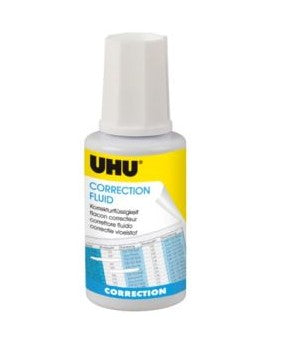 UHU Correction Fluid with Brush Applicator - 20ml