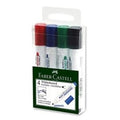 Faber-Castell W20 Whiteboard Marker Bullet Tip Wallet of 4