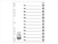 Polypropylene A4 Dividers Grey - Jan-Dec Monthly Set