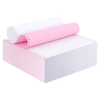 Sinarline 9.5" x 11" Computer Paper A4 Width 2 Ply NCR - Plain White and Pink (Box of 1000 Sets)