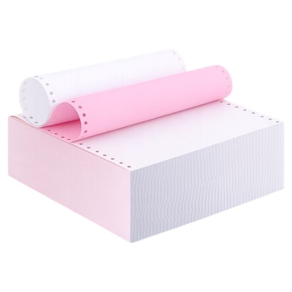 Sinarline 9.5" x 11" Computer Paper A4 Width 2 Ply NCR - Plain White and Pink (Box of 1000 Sets)
