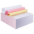 Sinarline 9.5" x 11" Computer Paper A4 Width 3 Ply NCR - Plain White, Pink, and Yellow (Box of 500 Sets)