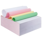 Sinarline 9.5" x 11" Computer Paper A4 Width 4 Ply NCR - Plain White, Pink, Yellow, and Green (Box of 500 Sets)