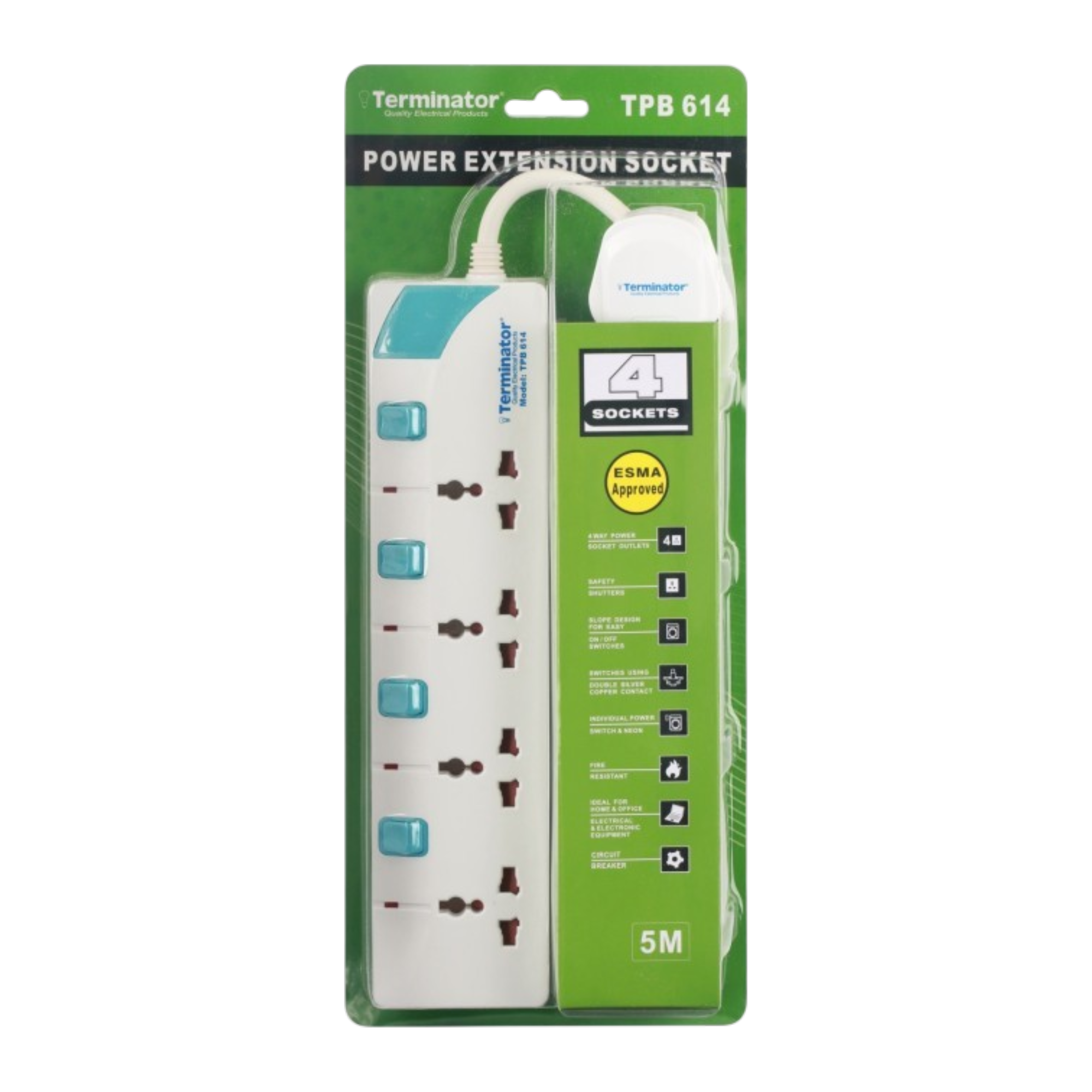 Terminator TPB 614 Switched 4-Way Universal Power Extension