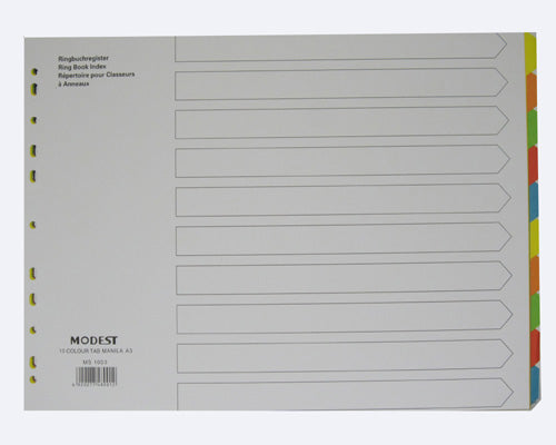 Manila A3 Paper Dividers Multi-Color