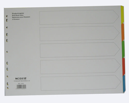 Manila A3 Paper Dividers Multi-Color