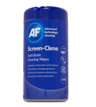 AF SCR100T Screen Clene Anti-Static Wipes - Tub of 100