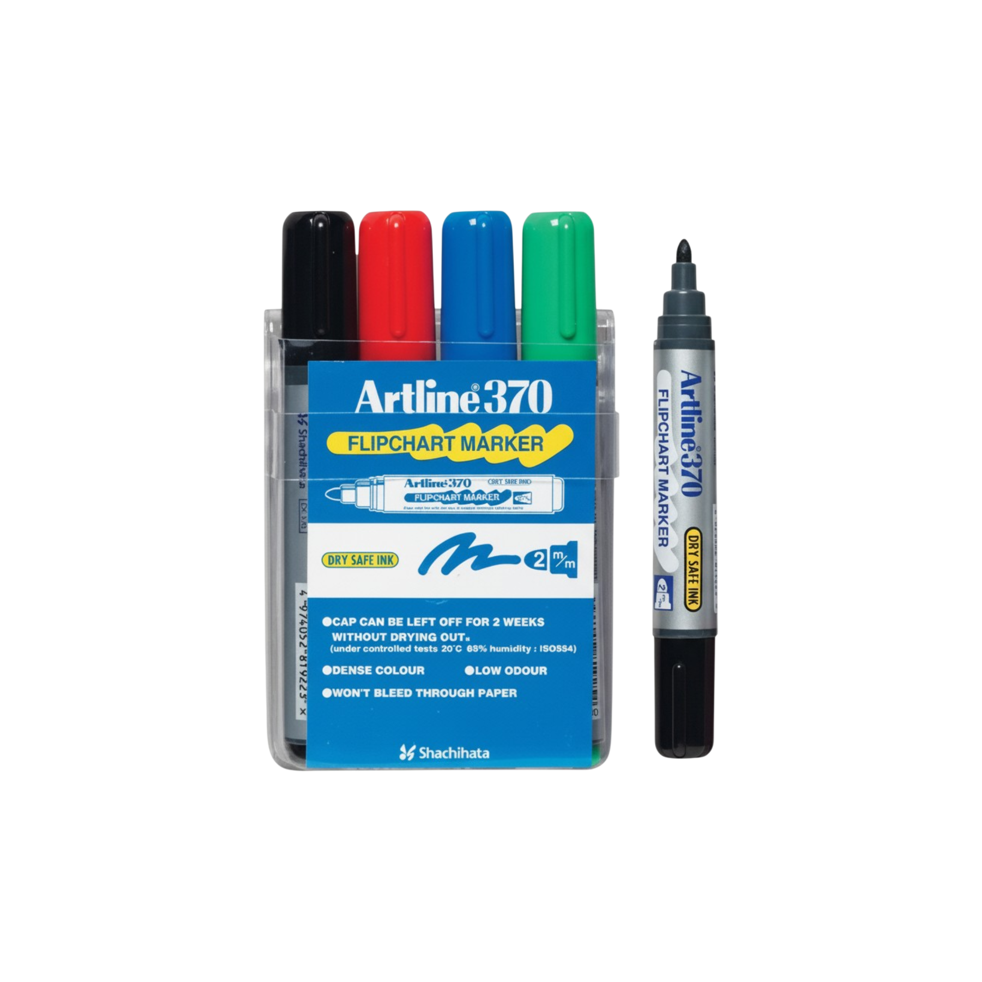 Artline 370 Flipchart Marker Bullet Tip - Wallet of 4