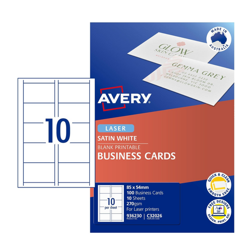 Avery C32026 260g A4 Satin Printable Business Cards