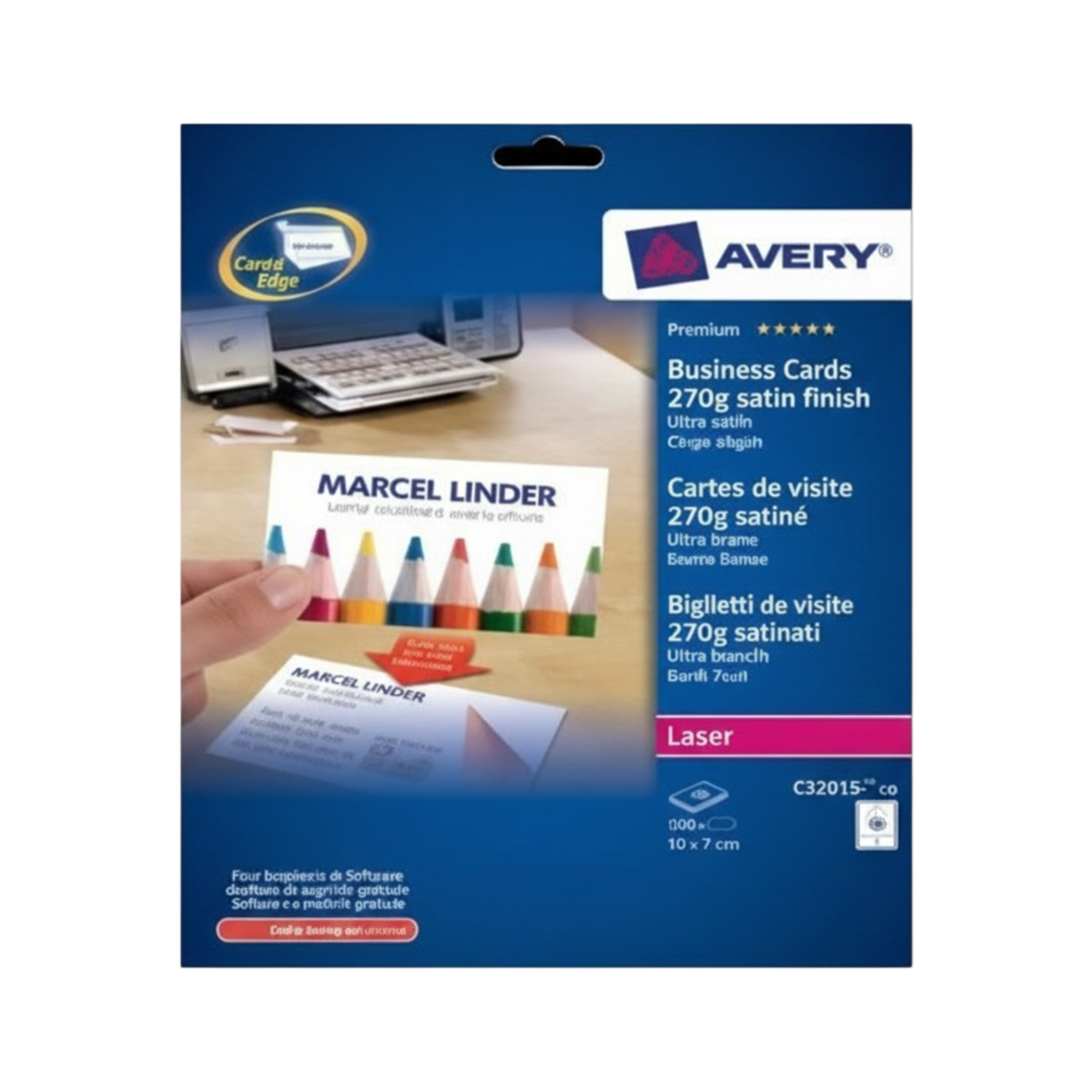 Avery C32026 260g A4 Satin Printable Business Cards