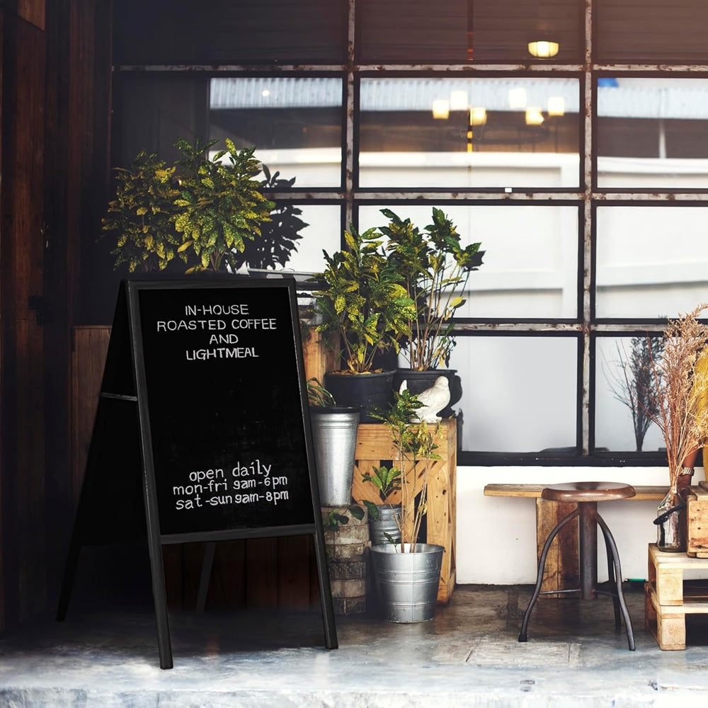 Bi-Office Free Standing Double-Sided A-Frame Chalkboard
