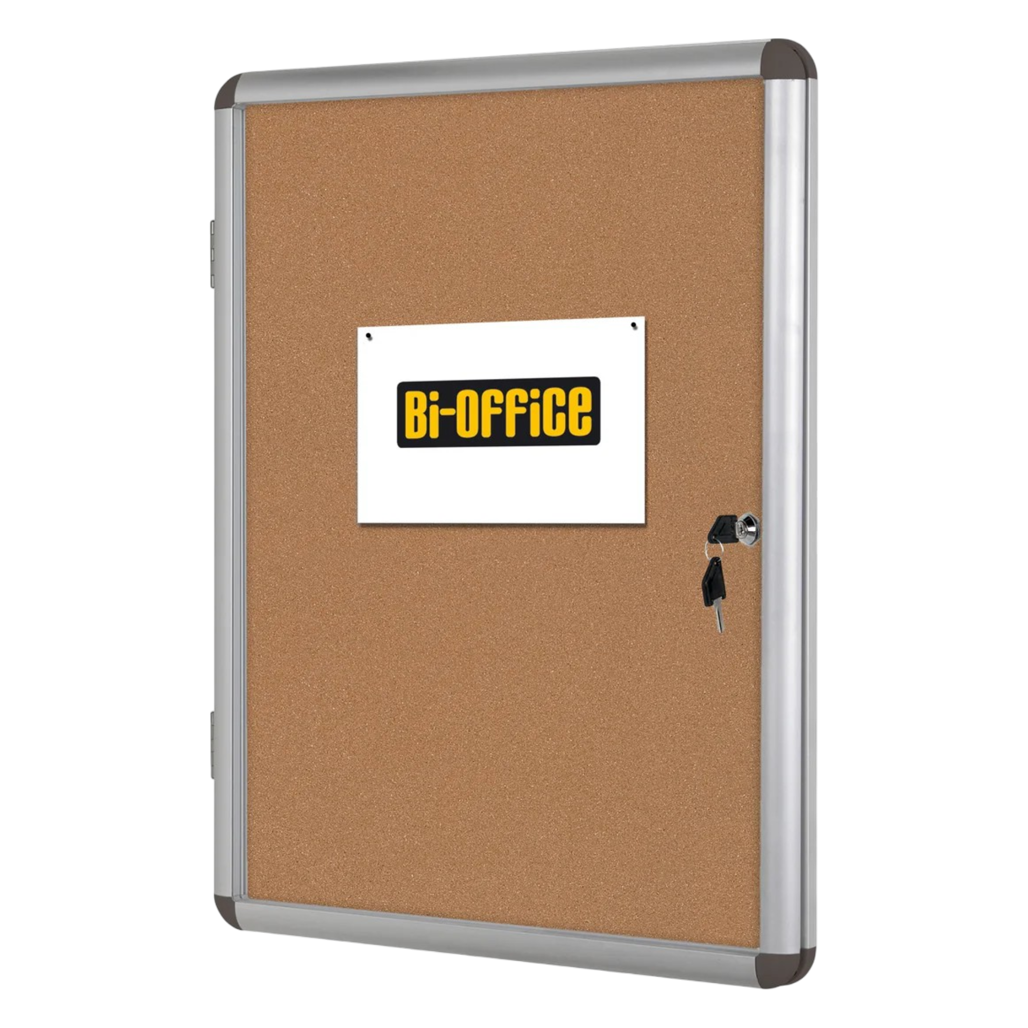 Bi-Office Lockable Cork Notice Board - 500 x 674 mm (4 x A4) - VT610101150