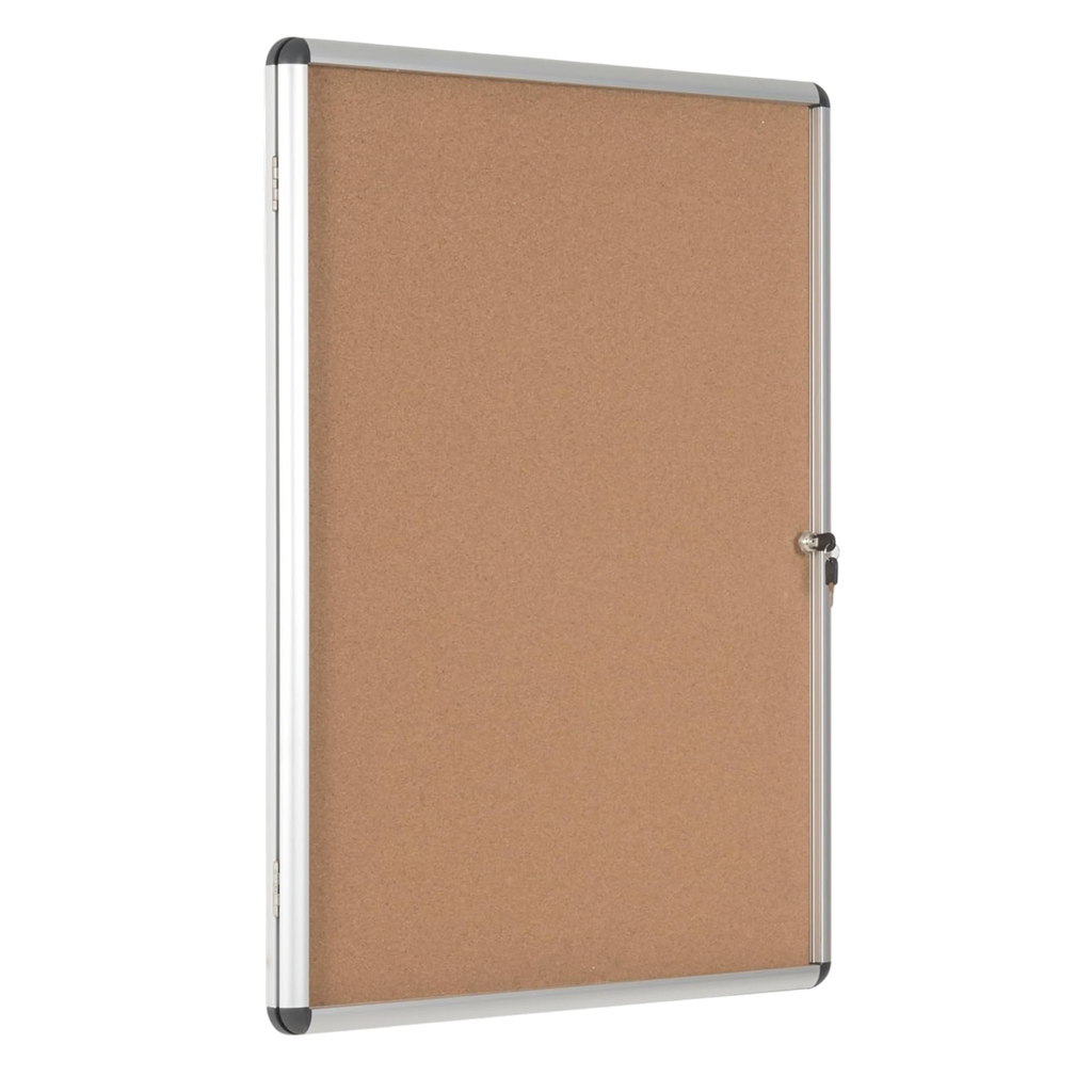 Bi-Office Lockable Cork Notice Board - 720 x 981 mm (9 x A4) - VT630101150