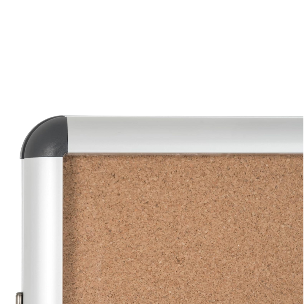 Bi-Office Lockable Cork Notice Board - 720 x 981 mm (9 x A4) - VT630101150