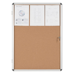 Bi-Office Lockable Cork Notice Board - 720 x 981 mm (9 x A4) - VT630101150