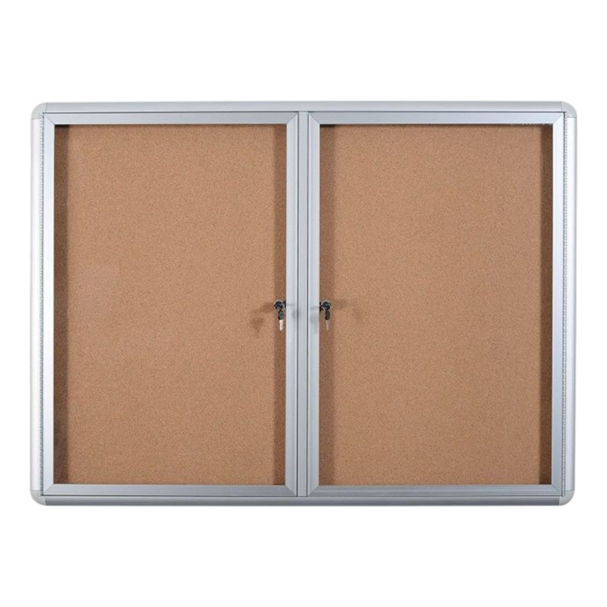 Bi-Office Lockable Cork Notice Board with 2 Swing Doors - 1220 x 915 mm - VT640101720
