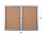 Bi-Office Lockable Cork Notice Board with 2 Swing Doors - 1220 x 915 mm - VT640101720