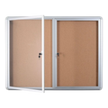 Bi-Office Lockable Cork Notice Board with 2 Swing Doors - 1220 x 915 mm - VT640101720