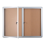 Bi-Office Lockable Cork Notice Board with 2 Swing Doors - 1220 x 915 mm - VT640101720