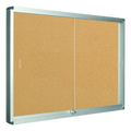 Bi-Office Lockable Cork Notice Board with Sliding Doors - 706 x 967 mm (8 x A4) - VT690101160