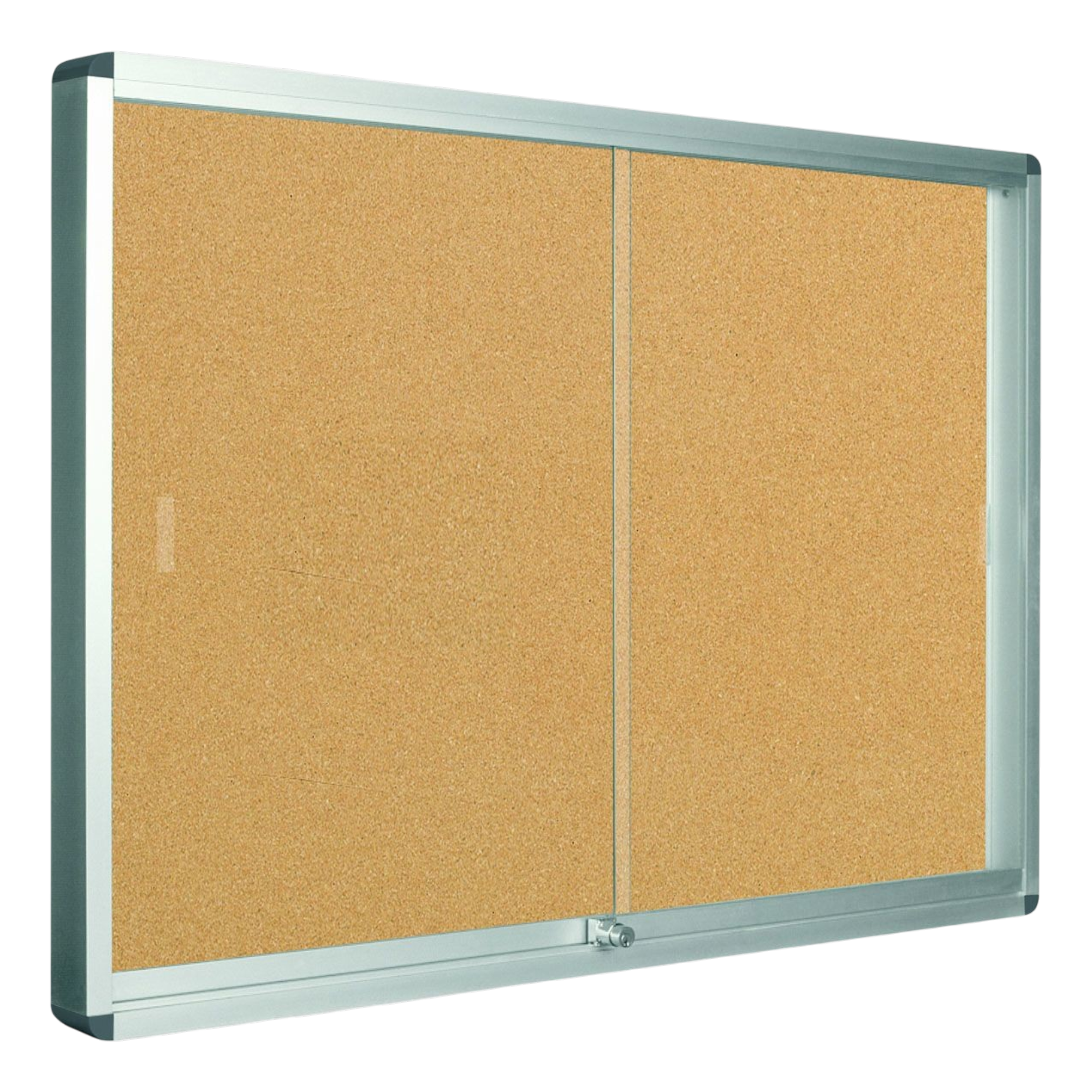 Bi-Office Lockable Cork Notice Board with Sliding Doors - 706 x 967 mm (8 x A4) - VT690101160