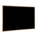 Bi-Office Black Chalkboard with Natural Pine Wood Frame