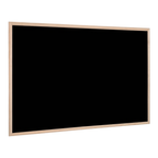 Bi-Office Black Chalkboard with Natural Pine Wood Frame