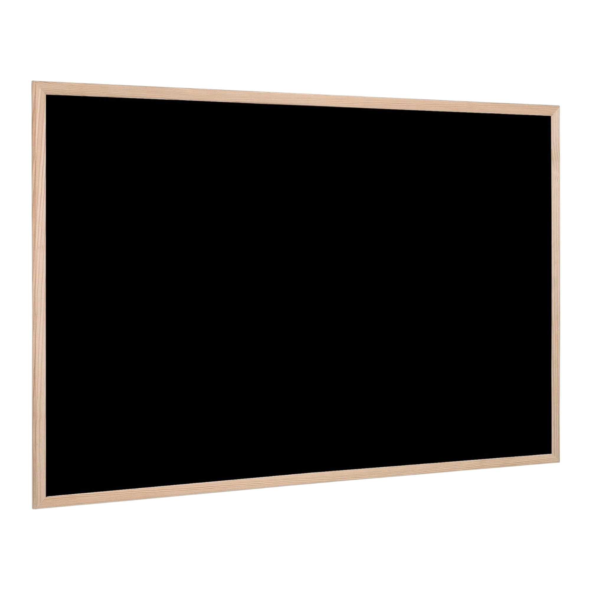 Bi-Office Black Chalkboard with Natural Pine Wood Frame