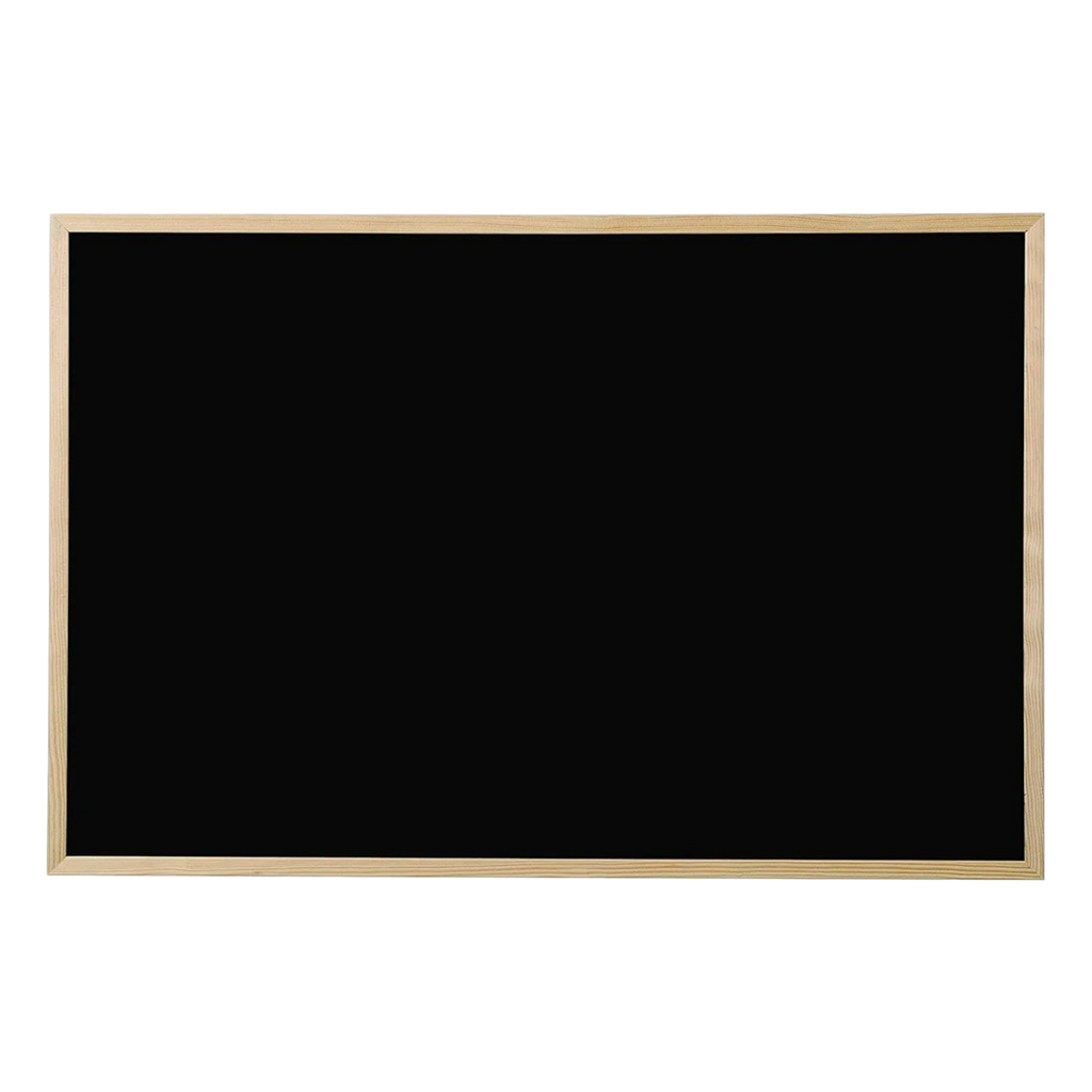 Bi-Office Black Chalkboard with Natural Pine Wood Frame