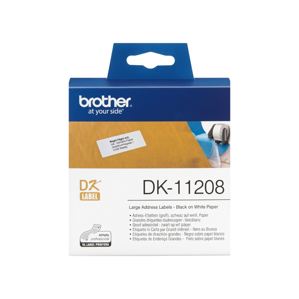 Brother DK-11208 38x90mm Large Address Labels