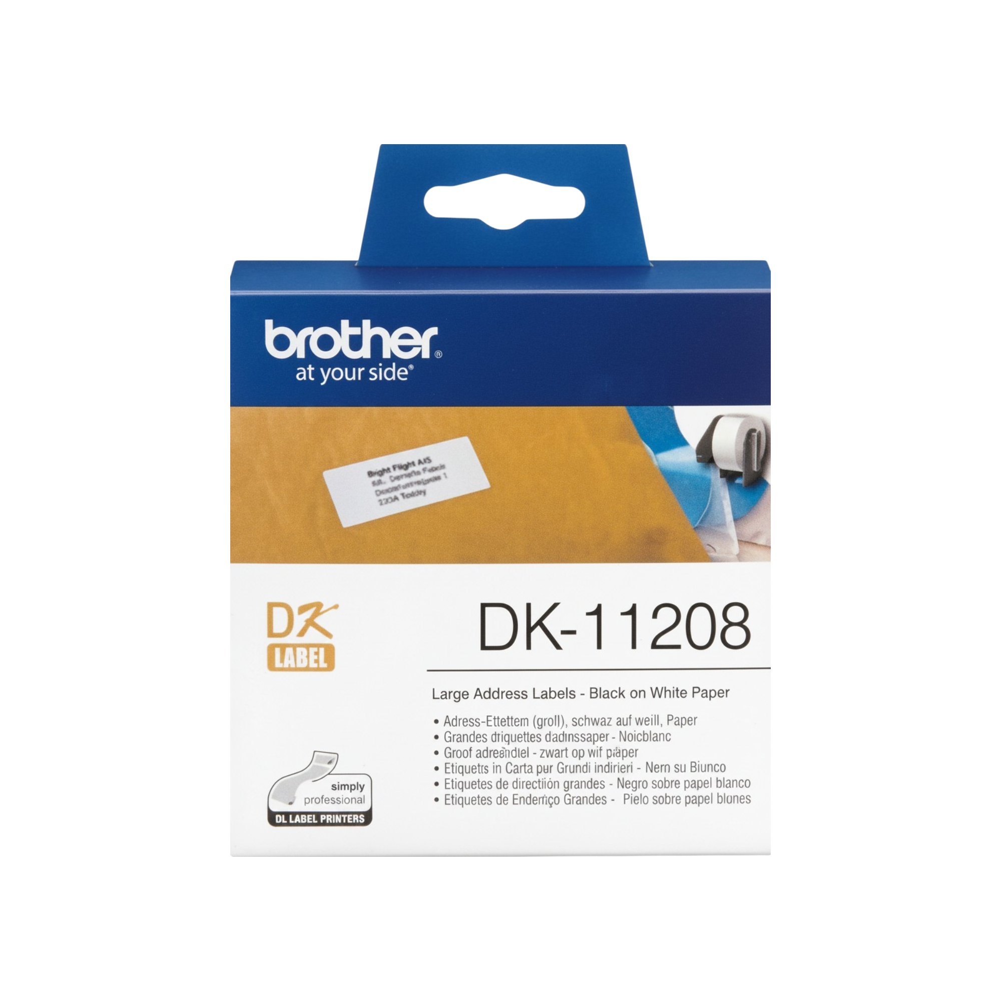 Brother DK-11208 38x90mm Large Address Labels