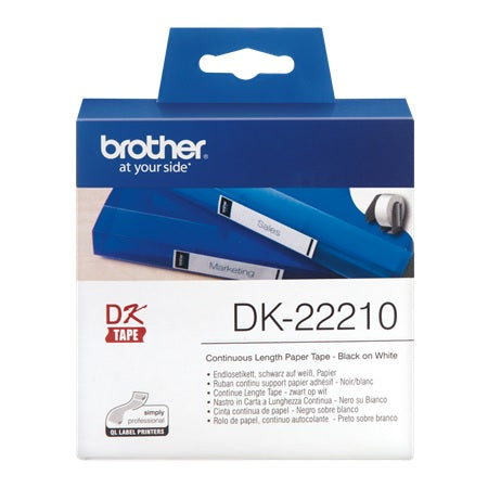 Brother DK-22210 29mm x 30.48m Continuous Paper White Labels