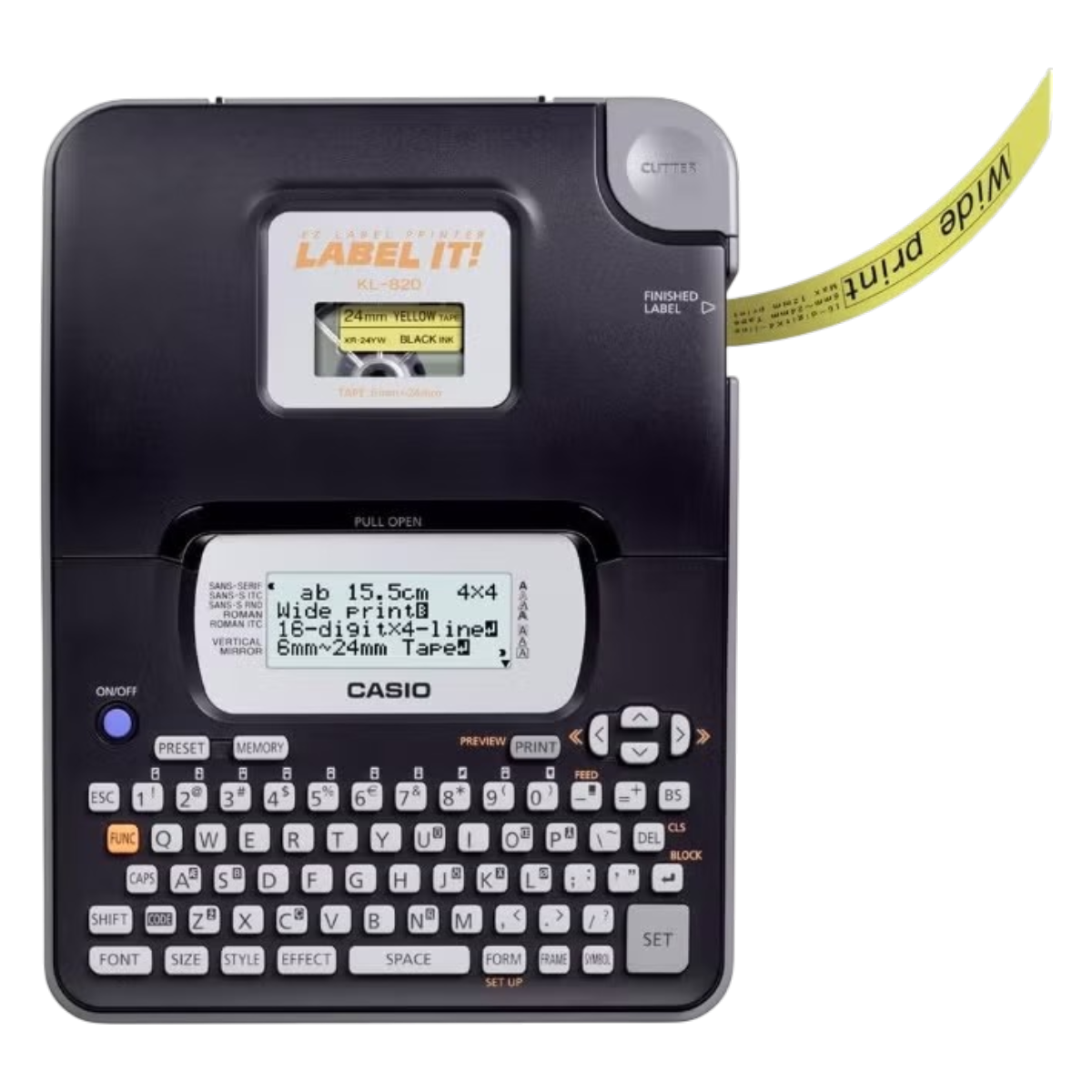 Casio KL-820 Label Maker, Up to 24mm Tape Width