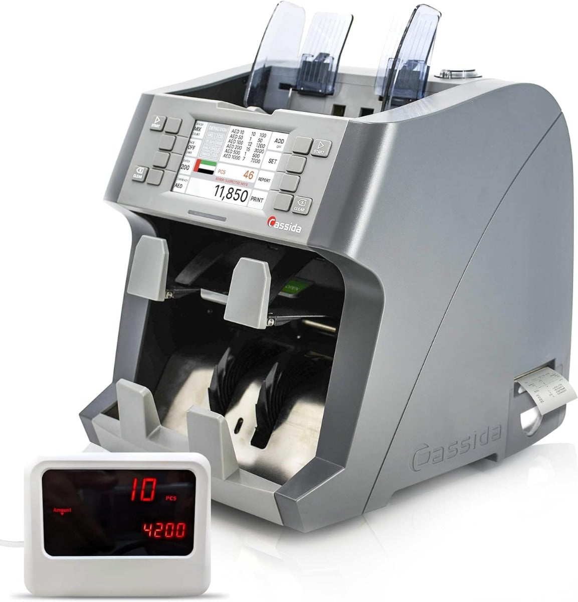 Cassida Neo Max 2-Pocket Multi-Currency Value Counter with Printer
