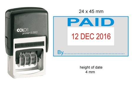 Colop S260/L2 Dater Stamp - PAID