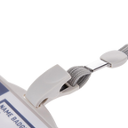 Deli 5744 Clear Plastic Name Badge Holder with Lanyard Grey