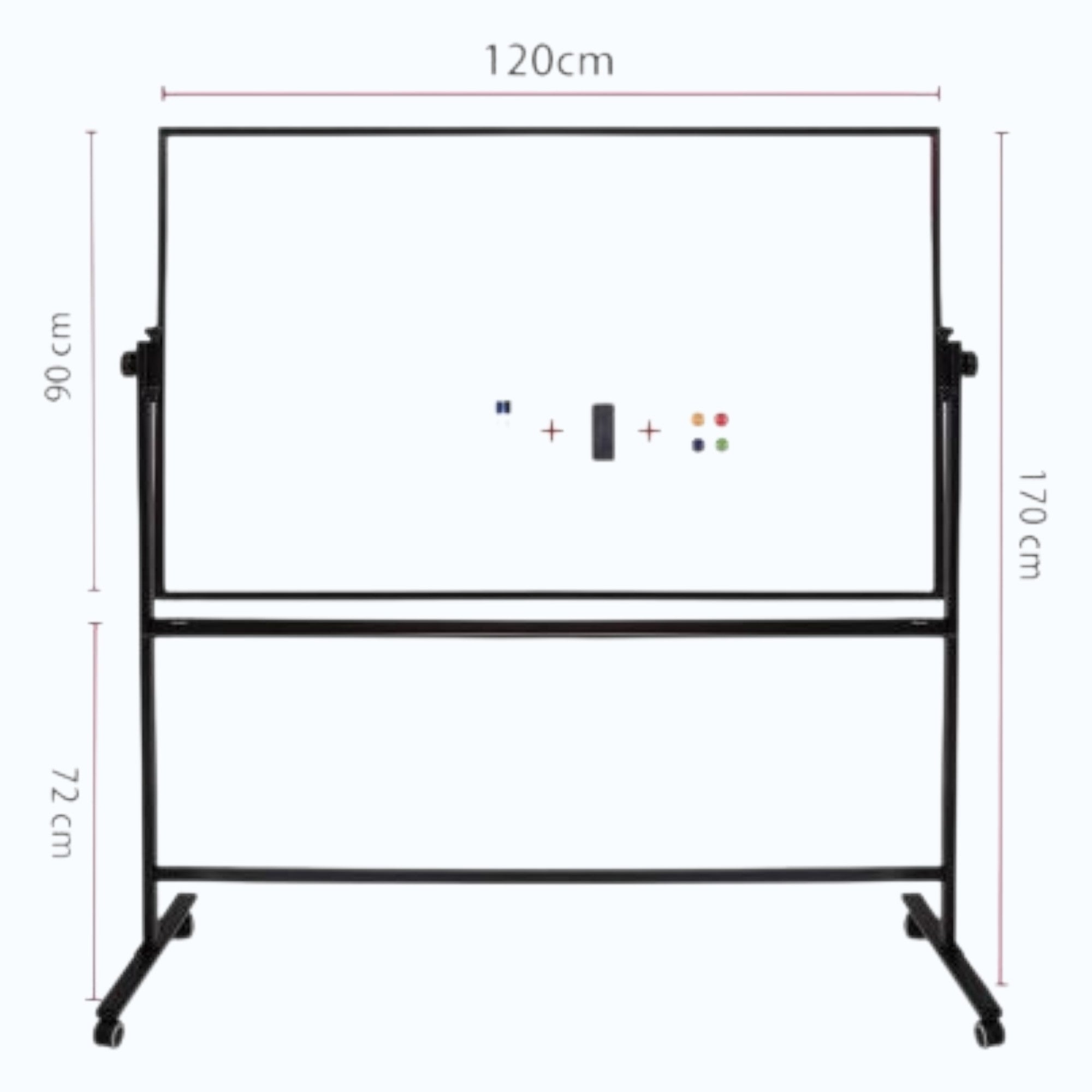 Deli 7882 (90 x 120 cm) Revolving Double Sided Magnetic Whiteboard