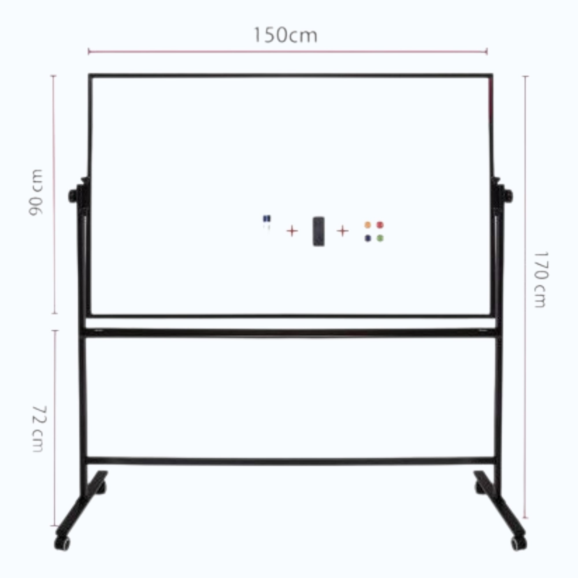 Deli 7883 (90 x 150 cm) Revolving Double Sided Magnetic Whiteboard