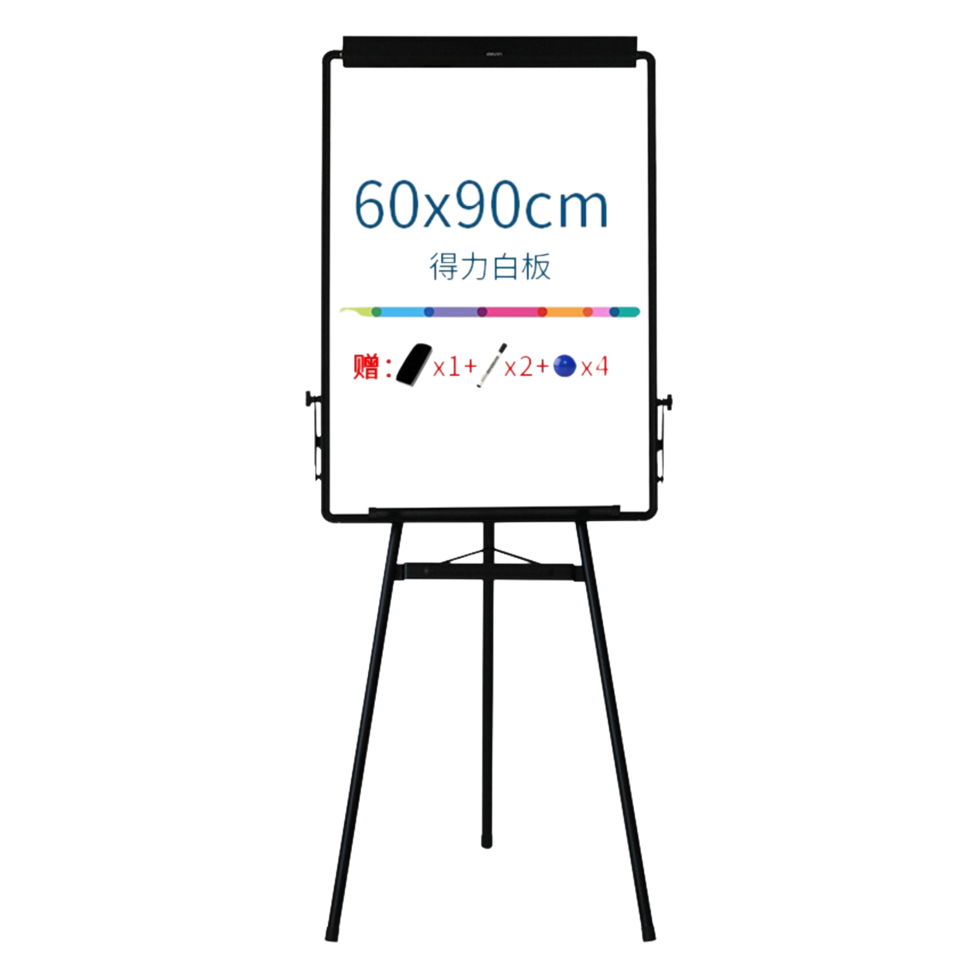 Deli 7892 Adjustable Tripod Flipchart Easel 60x90cm
