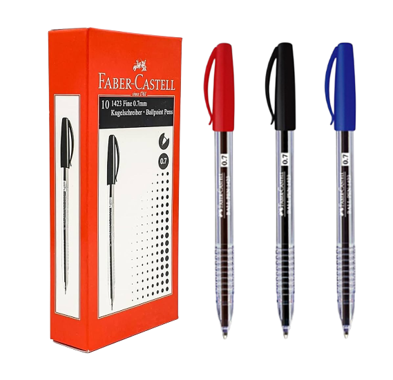 Faber-Castell 1423 0.7mm Ball Pen - Pack of 10